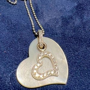 Necklace, white gold, heart